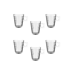 Kit Jogo 6 xícaras em vidro Lines coffe time 80ml na internet