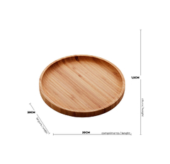 Bandeja bambu redonda Round 20x20x1cm - loja online