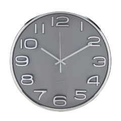 Relógio de Parede 33x5cm em Plástico Silver Mabruk