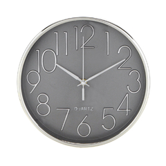 Relógio de Parede 25x4,1cm em Plástico Silver Mabruk