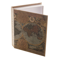 Caixa livro papel rígido mapa antigo color 30x24x5cm - comprar online
