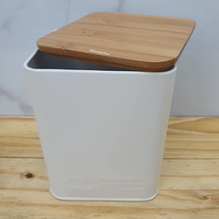 Kit Conjunto potes porta condimento ferro branco e madeira - comprar online