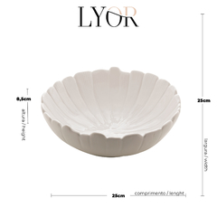 Centro mesa ceramica banana leaf branco 25x25x8cm - loja online