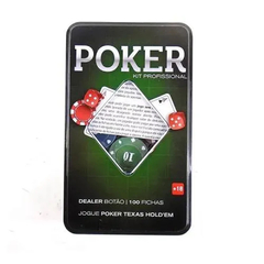 Jogo Poker Lata 100 Fichas Numeradas Dealer Kit Passe Caixa na internet
