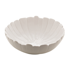 Centro mesa ceramica banana leaf branco 25x25x8cm - comprar online
