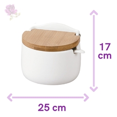 Saleiro de porcelana com colher hauskraft 300ml - Utilidades, Mesa Posta e Decoração | OREN Utilidades