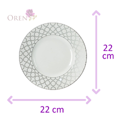 Prato Sobremesa Chain Link Porcelana, D21.5cm, L'Hermitage - comprar online