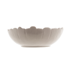 Centro mesa ceramica banana leaf branco 25x25x8cm