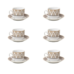 Jogo de xícaras café em porcelana Wolff Bamboo 6 peças 90ml