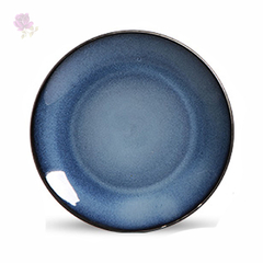 Conjunto 6 Pratos Cerâmica Azul Raso Planet - comprar online