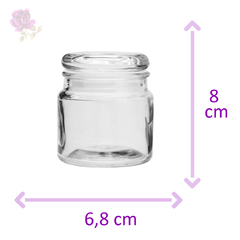 Pote de vidro transparente c tampa de vidro 140ml - loja online