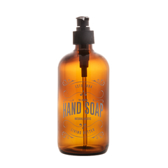 Porta sabonete liquido vidro ambar pump plastico preto 490ml - comprar online
