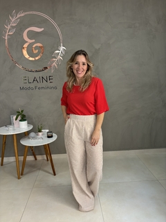 CALÇA LISTRADA WIDE LEG - loja online