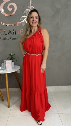 VESTIDO LONGO UM OMBRO - Elaine Moda Feminina