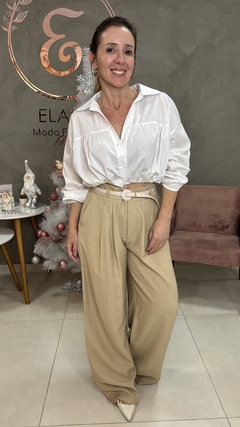 CALÇA WIDE LEG PREGAS ALFAIATARIA - loja online