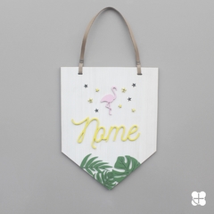 Plaquinha com Nome - Flamingo - comprar online