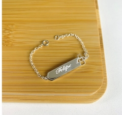 PULSEIRA CHAPA INFANTIL ANJO PERSONALIZADO