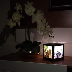 Luminária Criativa Photo Box Personalizada Com 4 Fotos