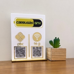 Placa 2 QR Code PIX Acrilico Espelhado Logo Pix Insta Wifi - comprar online