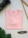 T-Shirt Corações pequenos poá - Rosa Bebê