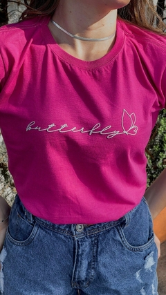 T-Shirt Butterfly (alto relevo) - Pink na internet