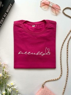 T-Shirt Butterfly (alto relevo) - Pink - comprar online