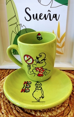 TAZA + PLATO GRINCH DE LA NAVIDAD - comprar online