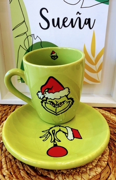 TAZA + PLATO GRINCH DE LA NAVIDAD