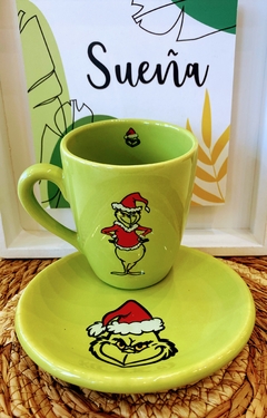 TAZA + PLATO GRINCH DE LA NAVIDAD - tienda online