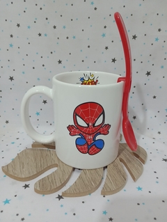 TAZA SPIDERMAN MINI CON CUCHARA