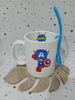 TAZA CAPITAN AMÉRICA MINI (incluye cuchara)