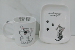 TAZA MUG GATITO + TOSTADA