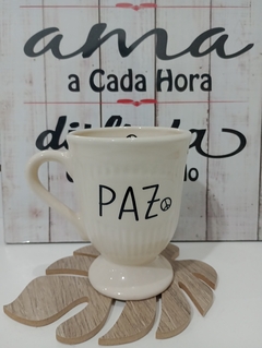 TAZA CARTEL BEIGE DOBLE FRASE