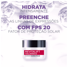 L'Oréal Paris Revitalift Hialurônico Diurno FPS 20 - Creme Facial Anti-Idade 49g - comprar online