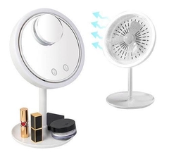 Espelho Maquiagem Led Fan Mirror