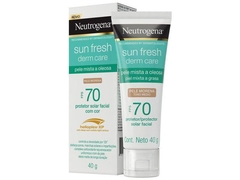 Protetor Solar Facial Neutrogena Sun Fresh Derm Care Pele Morena FPS70 40g