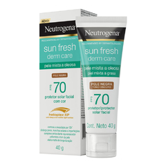 Protetor Solar Facial Neutrogena Sun Fresh Derm Care Pele Negra FPS70 40g