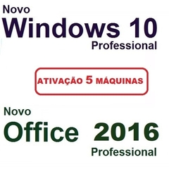 MICROSOFT WINDOWS 10 PRO + OFFICE 2016 PROFESSIONAL ( 5 MÁQUINAS ) 32/64 BITS