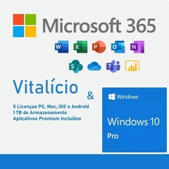 MICROSOFT OFFICE 365 + WINDOWS 10 PRO + 5 TB ONE DRIVE/ 5 DISPOSITIVOS + NF_e