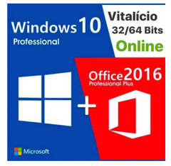 MICROSOFT WINDOWS 10 PRO + OFFICE 2016 PROFESSIONAL + NOTA FISCAL - ESD 32/64 BITS