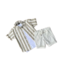 Conjunto Coleção Verão - (3 peças) Camisa Linho, Bermuda Linho, Camiseta Branca básica