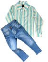 Conjunto Casual Harry - (2 peças) - Camisa Linho, Calça Jeans