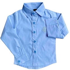 Conjunto Social Henrique - (4 peças) - Calça Bege, Camisa Azul Bebê, Gravata e Suspensório Bege - comprar online