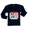 Camiseta M/L Básica Cotton - BlackWhite