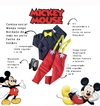 Conjunto Tematico Mickey - (4 peças) - Camisa, Calça, Kit Suspensório e Gravata Mickey