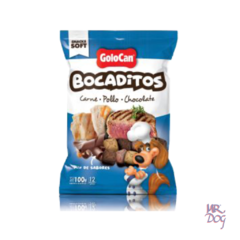 Golocan Bocaditos Carne, Pollo y Chocolate x 100 Gr