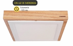 Plafón De Techo En Madera De Paraíso C/ Luz De Emergencia SQUARE S,O,S - LIGWOOD