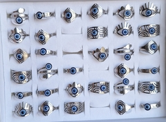 Anillos AQ con aplique ojo turco. Leer descripción