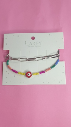 pulsera doble con dije