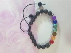 pulsera 7 chacras y piedra lunar